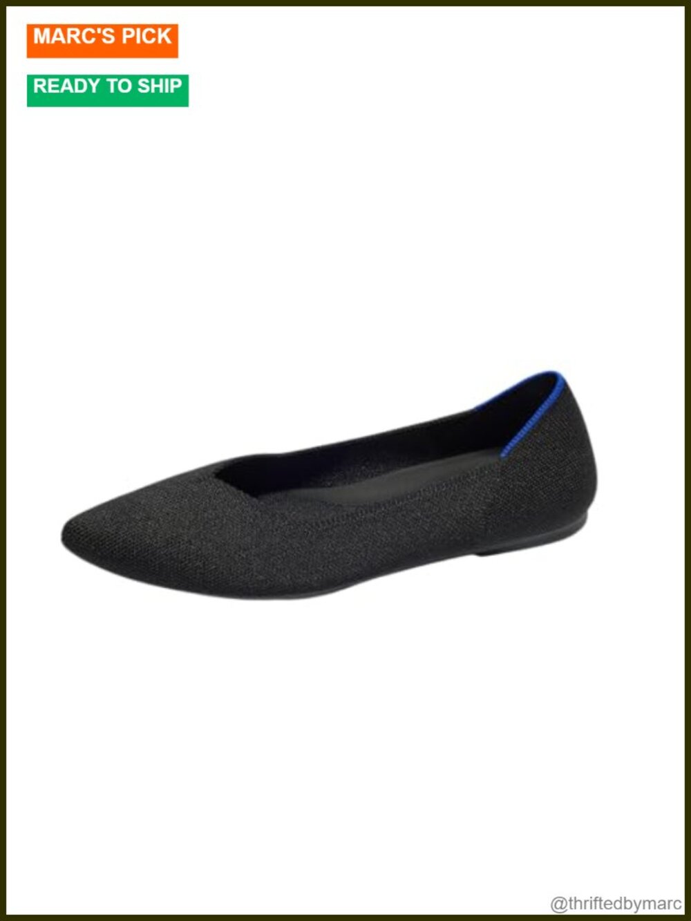 Rothy's Point II Slip-On Ballet Flat Machine Washable Knit